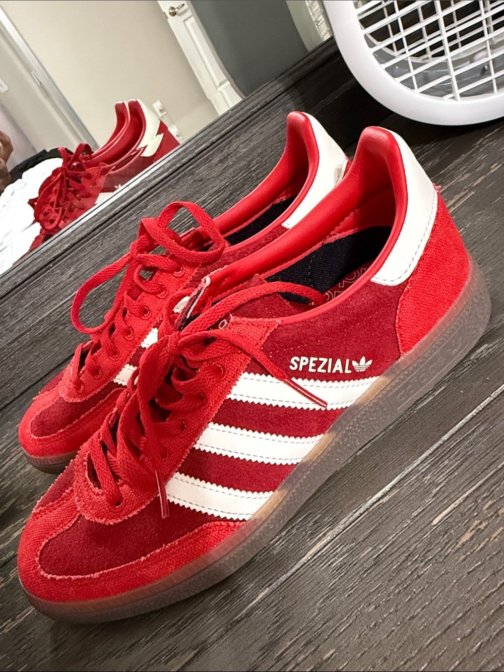 adidas Red and White Women’s Spezial Sneakers